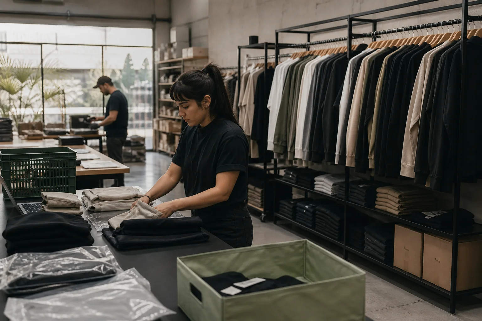 Fashion retail team preparing omnichannel orders